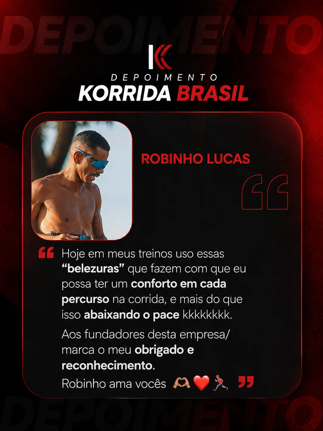 Depoimento de Robinho Lucas sobre os óculos USE KORRIDA
